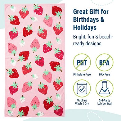 Strawberry Patch 100% Cotton Beach Towel