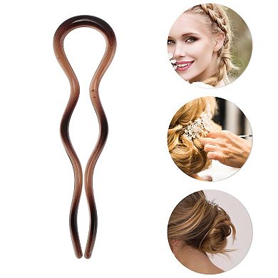 Wave U-shaped Hair Pin for Women 4.92"x1.38" 1 Pc