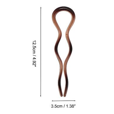Wave U-shaped Hair Pin for Women 4.92"x1.38" 1 Pc
