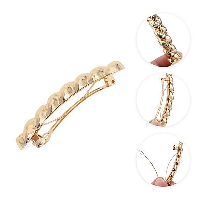 Elegant Twist Hair Clips for Home Gold Tone 1 Pc