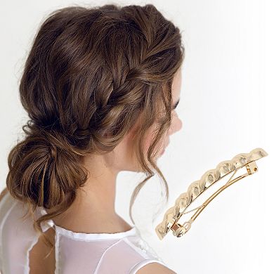 Elegant Twist Hair Clips for Home Gold Tone 1 Pc