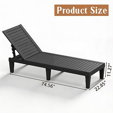Adjustable Reclining Lounge Chair with 5-Position Backrest, Foldable, Weatherproof, Ergonomic