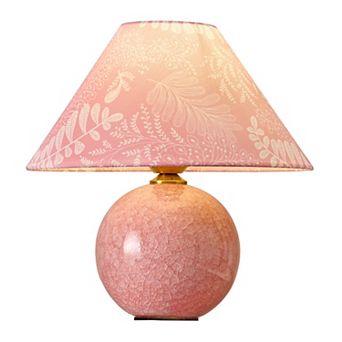 POWLIG Crackle Glaze Ceramic Table Lamp - 11.81" Farmhouse Style Decorative Lighting