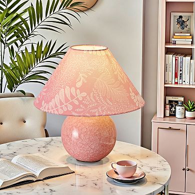 POWLIG Crackle Glaze Ceramic Table Lamp - 11.81" Farmhouse Style Decorative Lighting