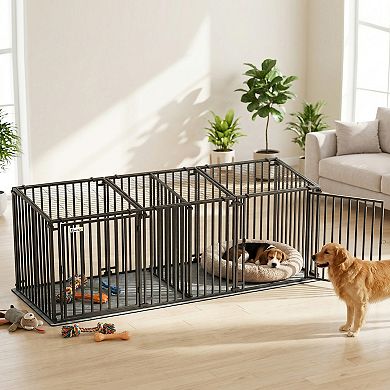 83inchL Heavy Duty Dog Crate, Extra Large Dog Kennel with Divider and Mat