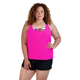 Plus Size ZeroXposur Wide Strap Twofer Swim Top