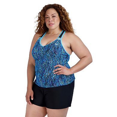 Plus Size ZeroXposur Keyhole Action Tankini Swim Top