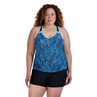 Plus Size ZeroXposur Keyhole Action Tankini Swim Top