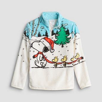 Boys 4-12 Jumping Beans® Peanuts Snoopy & Friends Graphic Quarter Zip Pullover Woobie