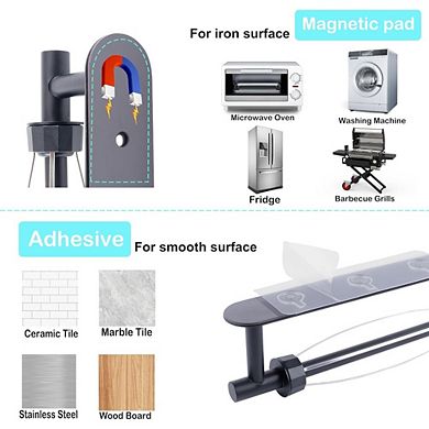 Great Ambitions Magnetic Paper Towel Holder, One‑Hand Wall Mount for Kitchen & Fridge(Black)