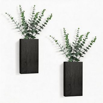 Kaelin Home 2 Pack Wood Wall Planter Vase