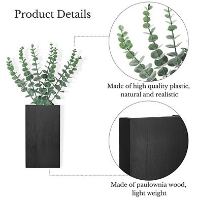 Kaelin Home 2 Pack Wood Wall Planter Vase