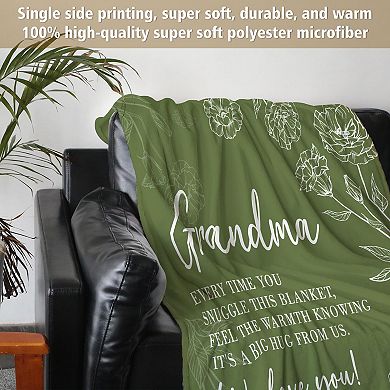 60" x 50" Throw Blanket Birthday Mother's Day Gifts for Grandma