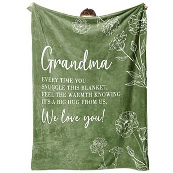 60" x 50" Throw Blanket Birthday Mother's Day Gifts for Grandma