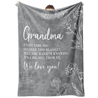 60" x 50" Throw Blanket Birthday Mother's Day Gifts for Grandma