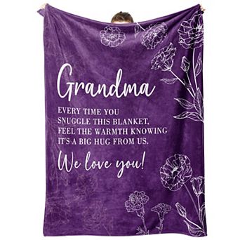 60" x 50" Throw Blanket Birthday Mother's Day Gifts for Grandma