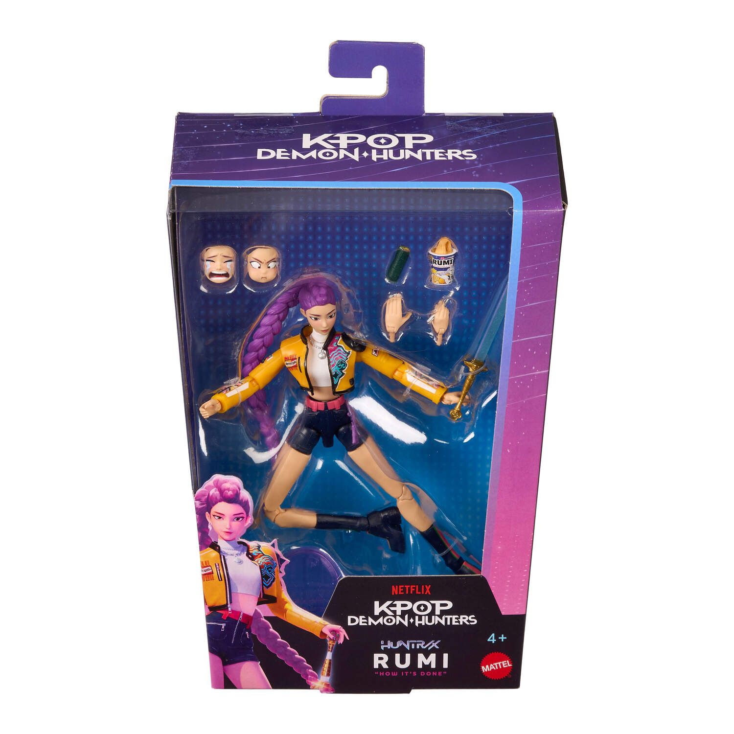 Детская фигурка Mattel KPop Demon Hunters HUNTR/X Rumi 6-inch Action Figure with Accessories & Swappable Faces — фото 2