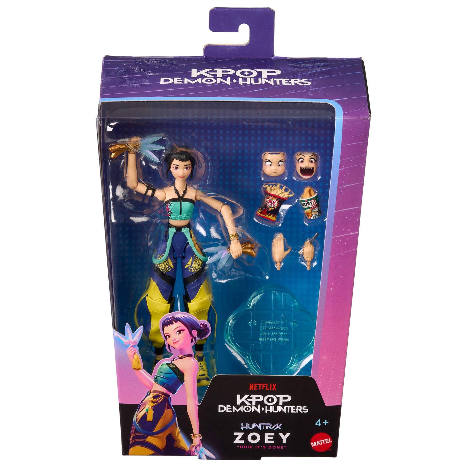 Детская фигурка Mattel KPop Demon Hunters Zoey 5.6-inch Action Figure with Accessories & Swappable Faces — фото 2