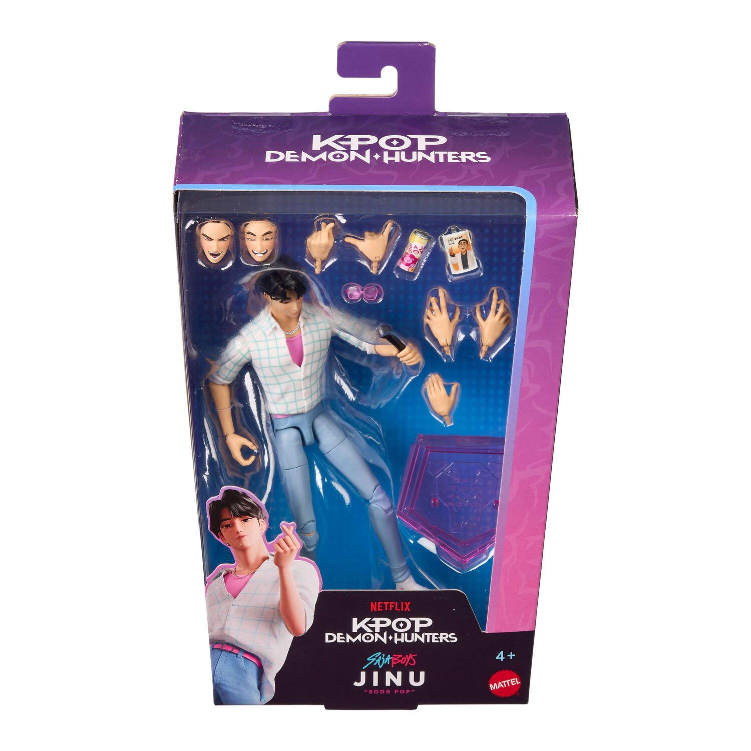 Детская фигурка Mattel KPop Demon Hunters Jinu 6.7-inch Action Figure with Accessories & Swappable Faces & Hands — фото 2