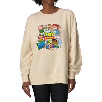 Women's Disney / Pixar's Toy Story 5 Characters Collage Oversized Fleece Crew Sweatshirt
