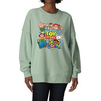 Women's Disney / Pixar's Toy Story 5 Characters Collage Oversized Fleece Crew Sweatshirt
