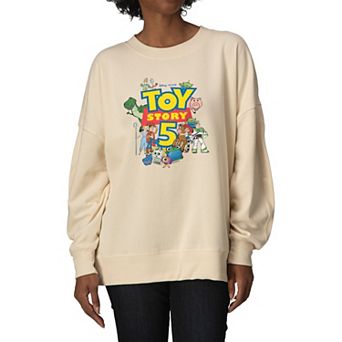 Women's Disney / Pixar's Toy Story 5 Logo & Characters Oversized Fleece Crew Sweatshirt