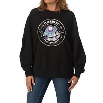 Women's Disney / Pixar's Toy Story 5 Buzz Lightyear Cosmic Cowboy Oversized Fleece Crew Sweatshirt