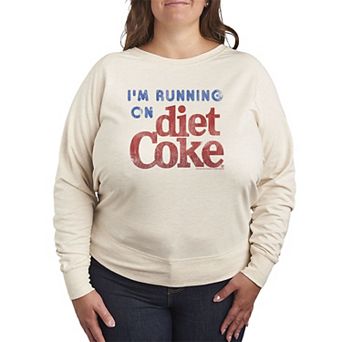 Women's Plus Diet Coke I'm Running On Diet Coke French Terry Long Sleeve Tee
