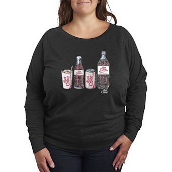 Women's Plus Diet Coke Lineup Vintage French Terry Long Sleeve Tee