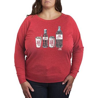 Women's Plus Diet Coke Lineup Vintage French Terry Long Sleeve Tee