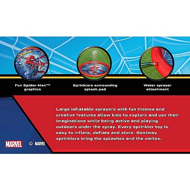 Bestway Marvel Spider-Man 65-Inch Inflatable Sprinkler & Water Play Zone