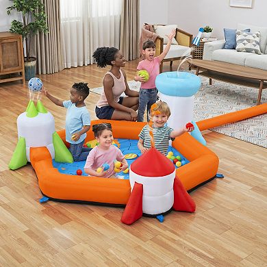 Bestway H2OGO! Inflatable Mega Play Center - 85-Inch Spaceship Ball Pit & Foam Rockets