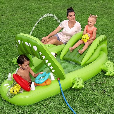 Bestway H2OGO! Inflatable Water Play Center - Alligator Shaped, Splash & Wade