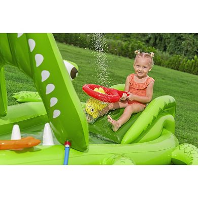 Bestway H2OGO! Inflatable Water Play Center - Alligator Shaped, Splash & Wade