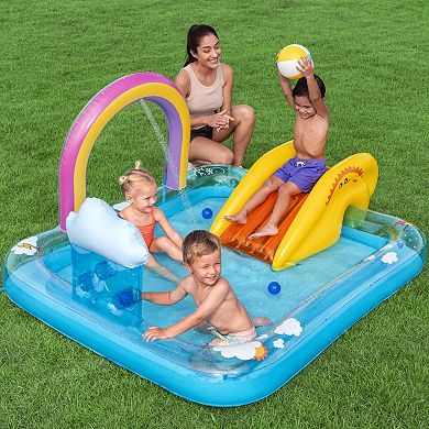 Bestway H2OGO! Inflatable Water Play Center Pool with Slide, Sprinkler Arch & Game Balls