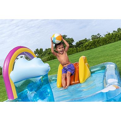 Bestway H2OGO! Inflatable Water Play Center Pool with Slide, Sprinkler Arch & Game Balls