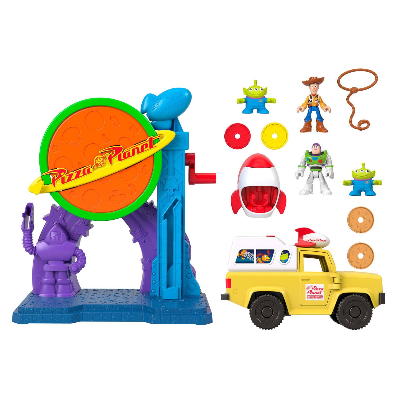 Детские фигурки IMAGINEXT Toy Story Pizza Planet Adventure Pack with Vehicle & Action Figures — фото 1