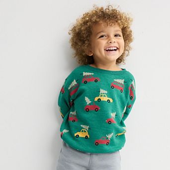 Baby & Toddler Boy Jumping Beans® Holiday Fleece Crewneck Sweatshirt
