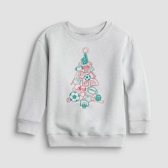 Baby & Toddler Boy Jumping Beans® Holiday Fleece Crewneck Sweatshirt