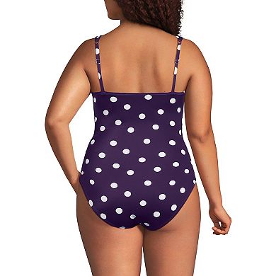 Plus Size Lands' End Slender Lite Sweetheart Shirred One-Piece Swimsuit
