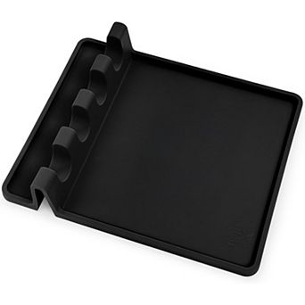 Zulay Kitchen Extra Large Silicone Utensil Rest with Drip Pad for Multiple Utensils