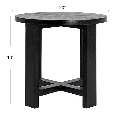 Hello Honey Elegant Acacia Trestle Round End Table