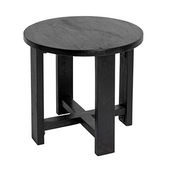 Hello Honey Elegant Acacia Trestle Round End Table