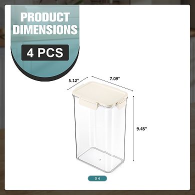 Sorbus 4 Pack Airtight Food Storage Container for Pantry, Rice, Pasta, Cereal and Snacks
