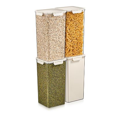 Sorbus 4 Pack Airtight Food Storage Containers for Pantry, Rice, Pasta, Cereal and Snacks