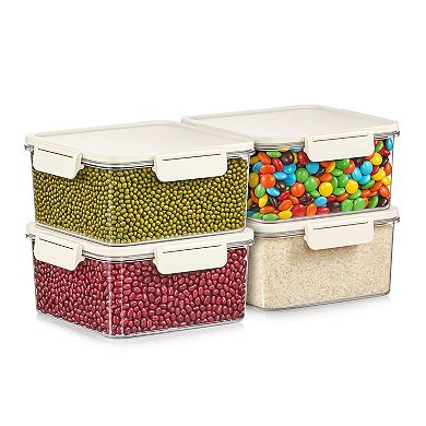 Sorbus 4 Pack Airtight Food Storage Container for Pantry, Rice, Pasta, Cereal and Snacks