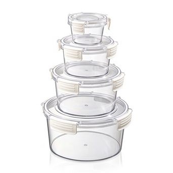 Sorbus 4 Pack Nesting Plastic Food Storage Containers Stackable Meal Prep Bowls
