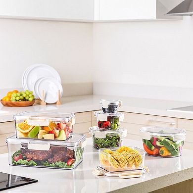 Sorbus 4 Pack Nesting Plastic Food Storage Containers Stackable Meal Prep Bowls