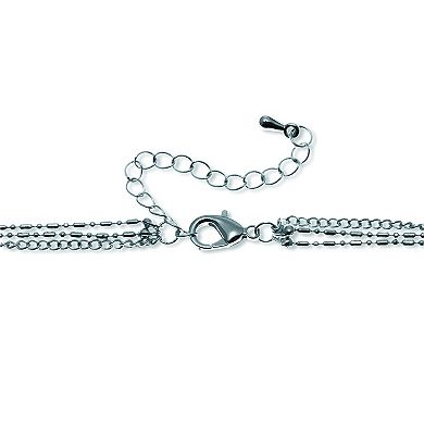 Silvertone Leaf Drop Necklace, 26 inch chain, plus 2 inch extension