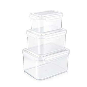 Sorbus 3 Pack Nesting Plastic Food Storage Containers Stackable Meal Prep Bowls